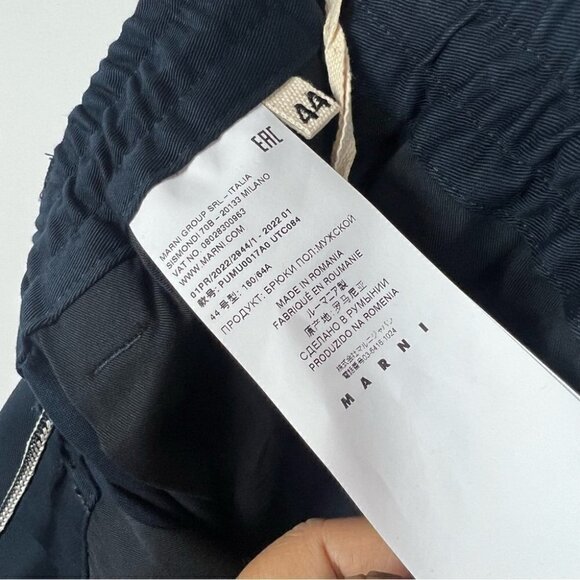 Nwt - Marni, Men’s Cropped Gabardine Trousers In Navyblue. Size: 28 Us. - Picture 12 of 16